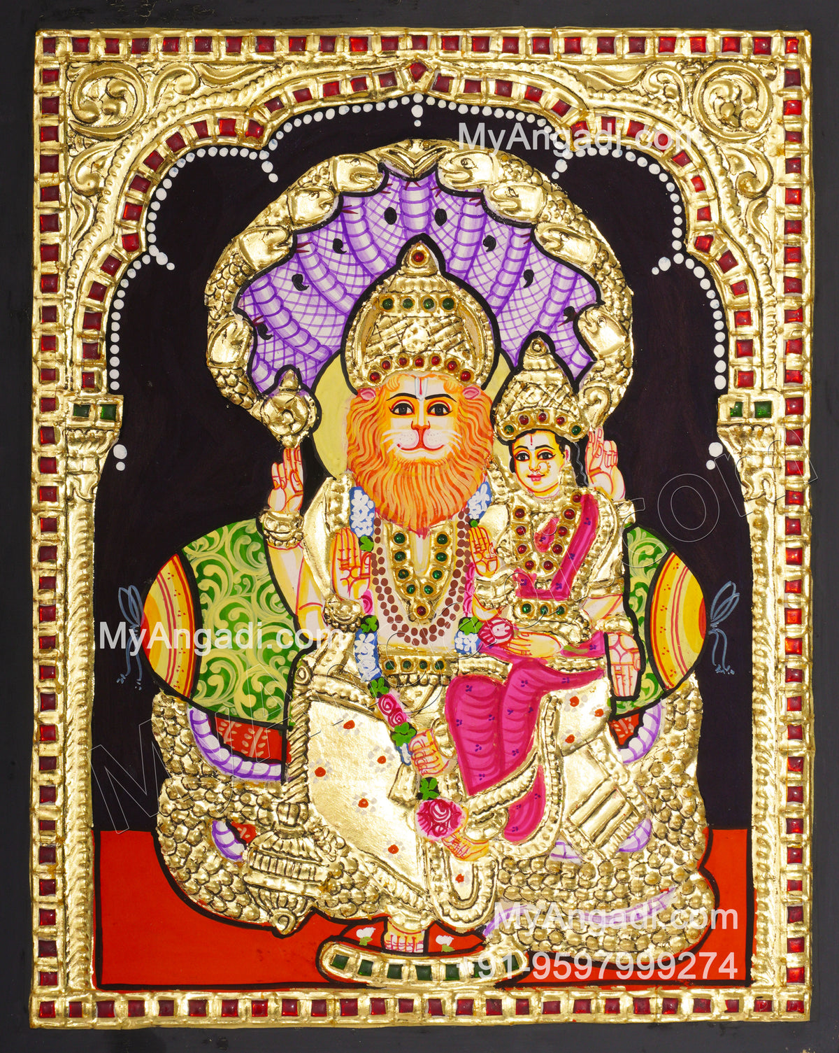 Lakshmi Narasimhar Tanjore Painting