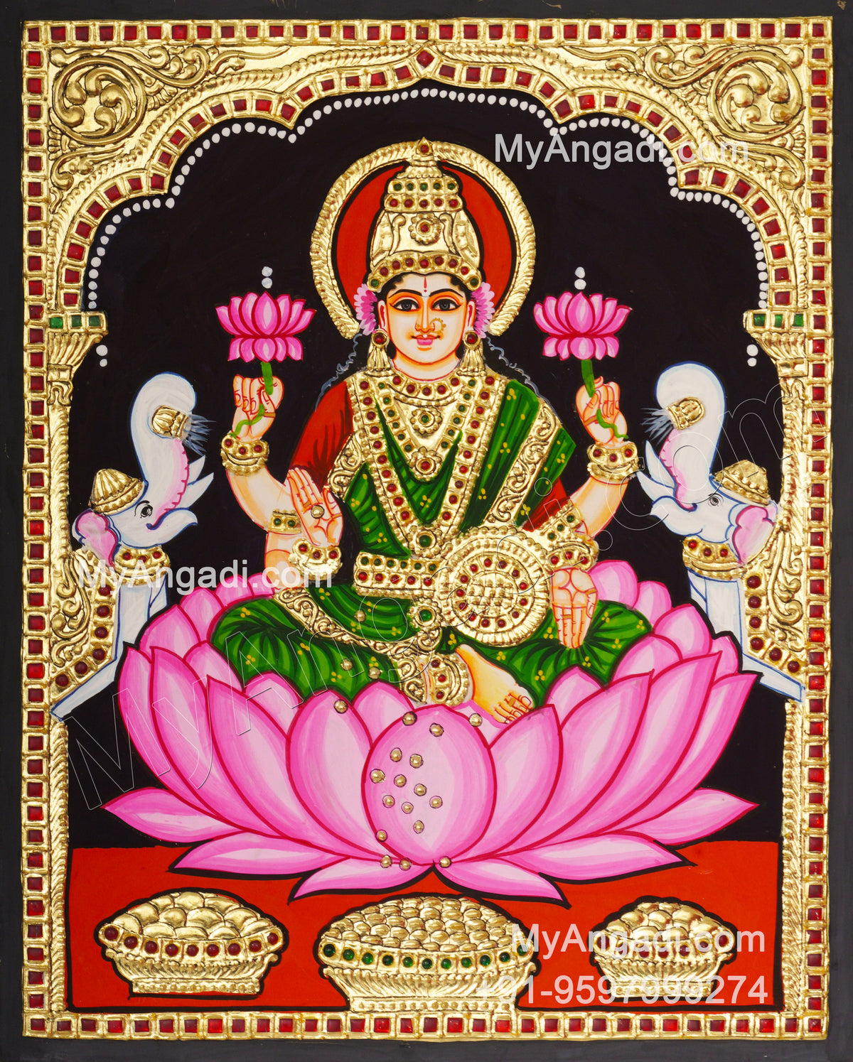 Gajalakshmi Tanjore Painting
