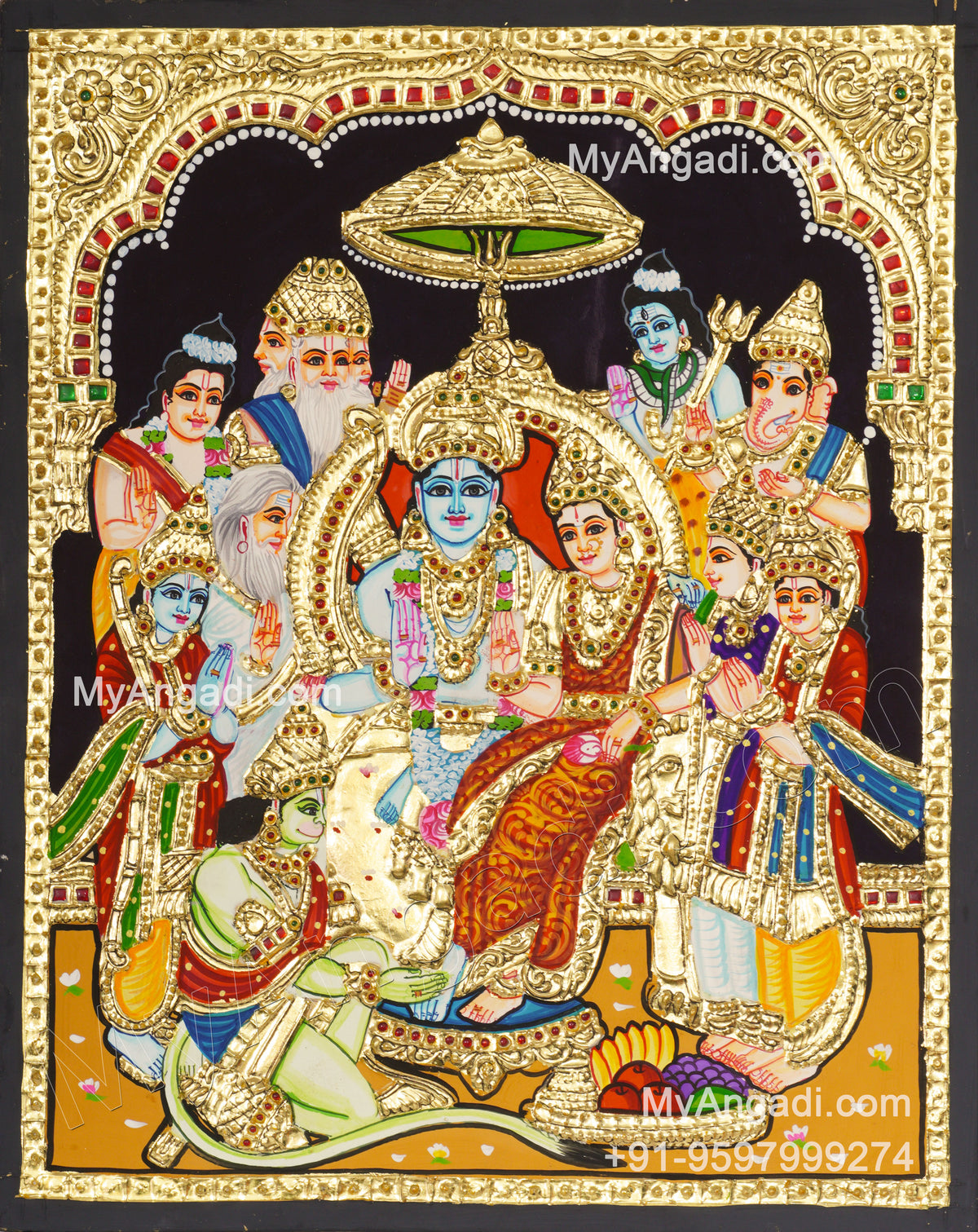 Ramar Pattabhishekam Tanjore Painting