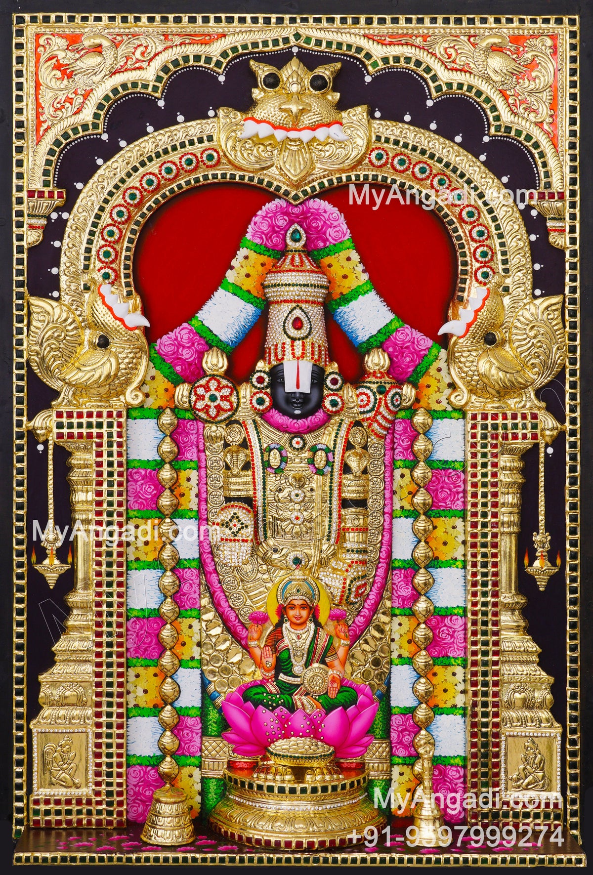 3d Balaji Lakshmi Tanjore Painting