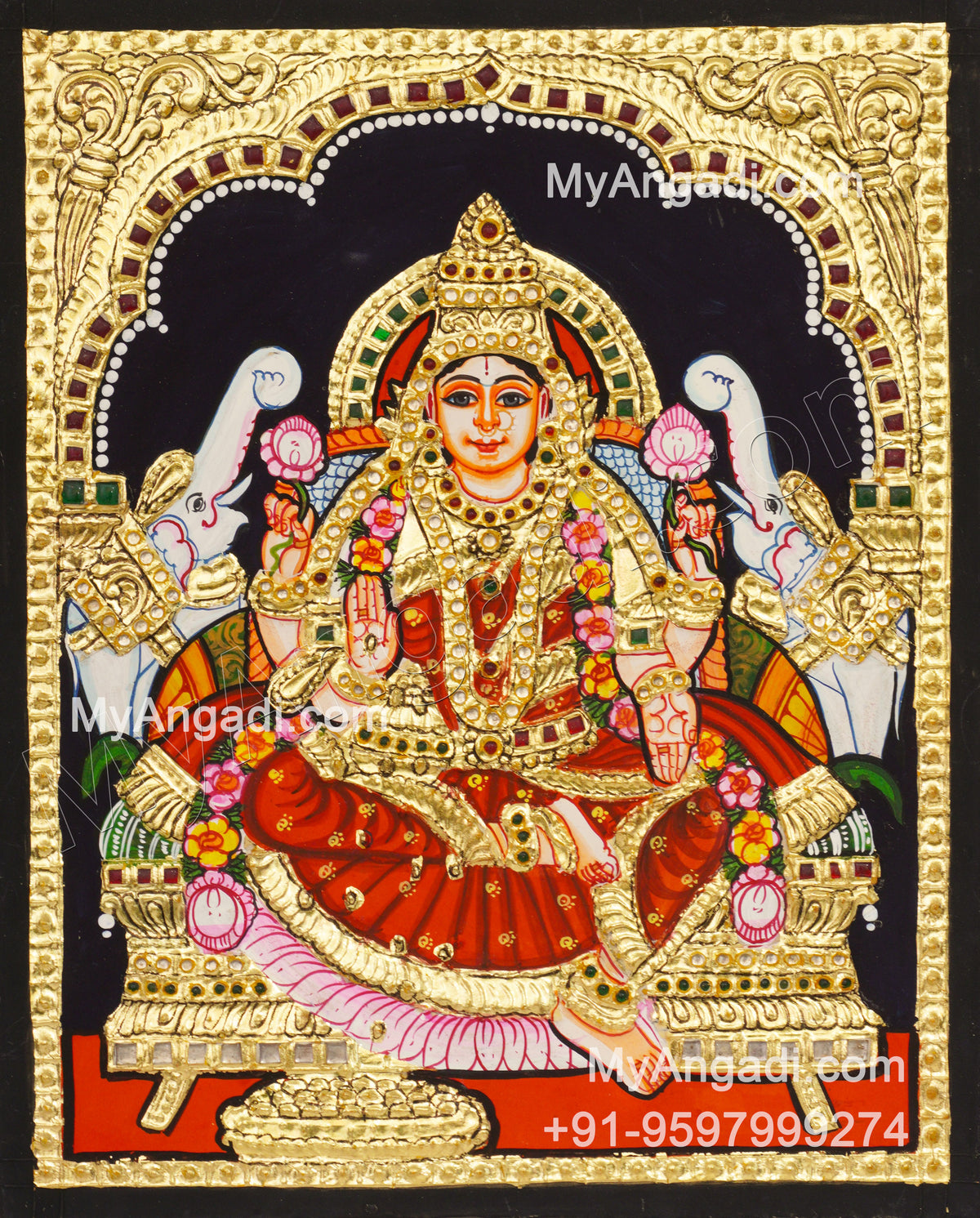 Gajalakshmi Tanjore Painting