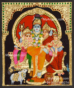 Shivan Family Tanjore Painting