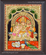 Shiva Family Tanjore Painting - Shiva Parivar