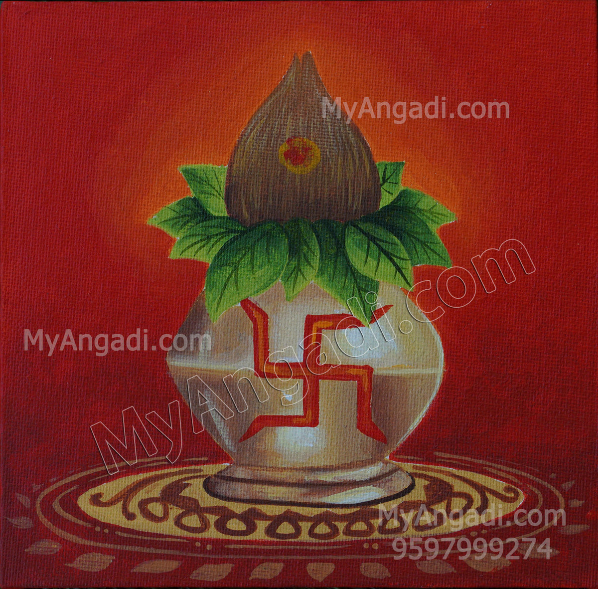 Kalasam Canvas Painting 