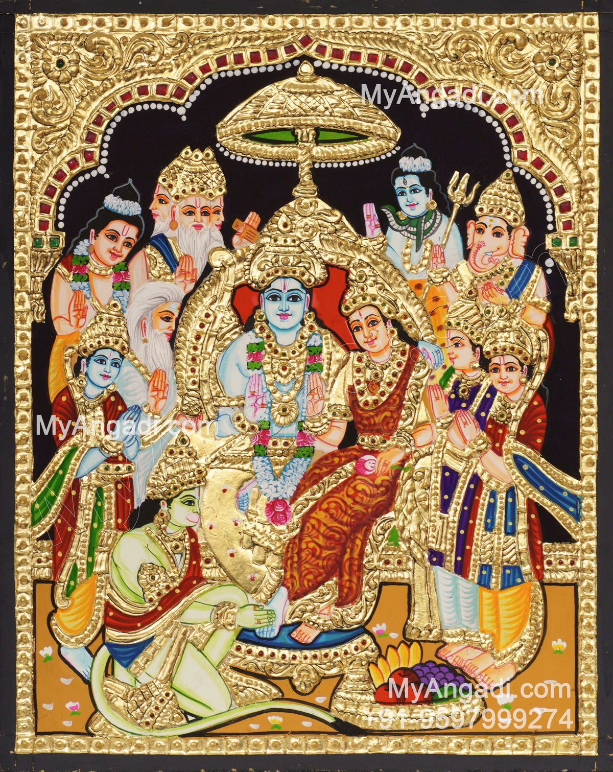 Ramar Pattabhishekam Tanjore Painting