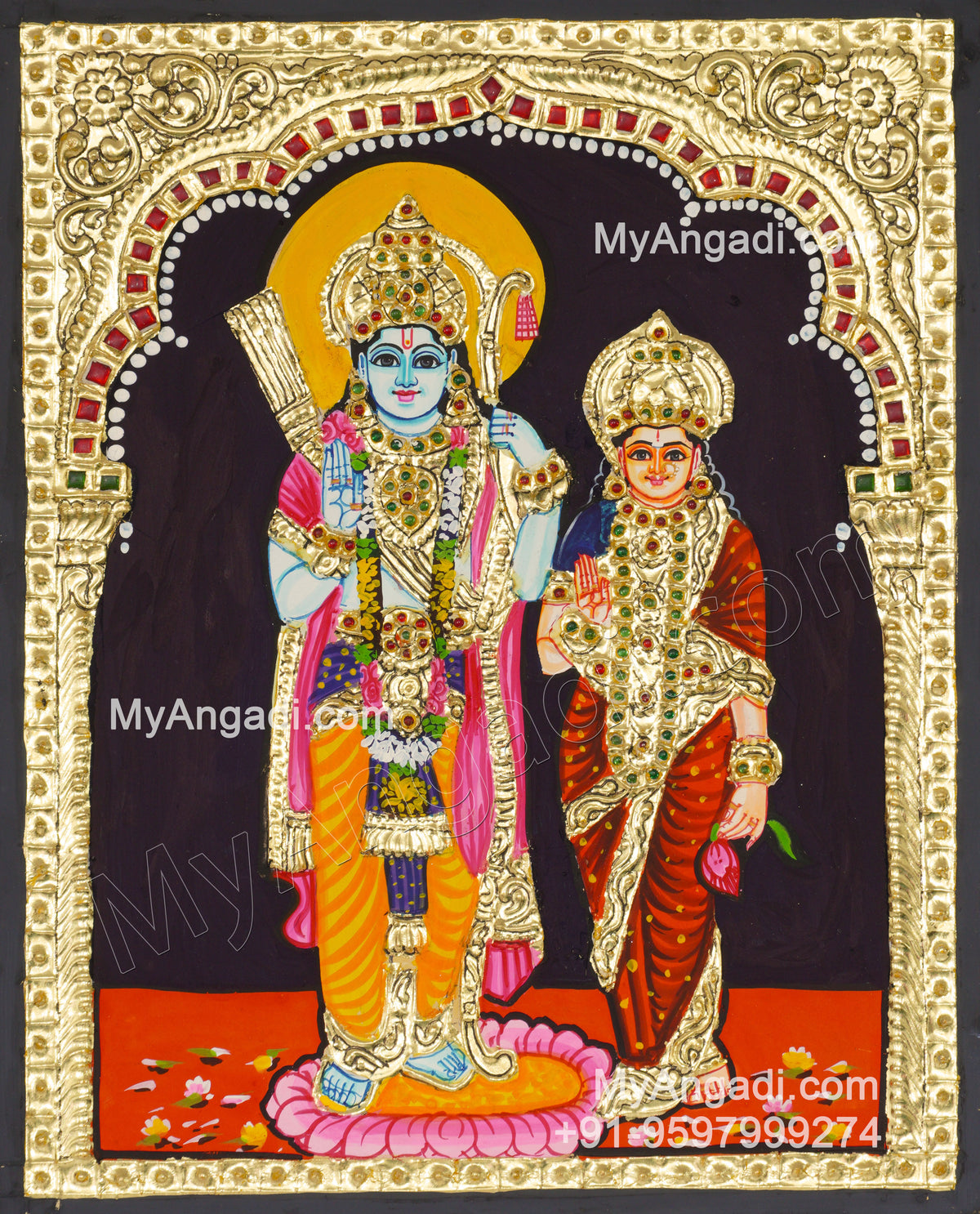Ram Sita Tanjore Painting