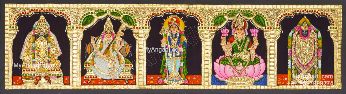 5 PanelTanjore Painting