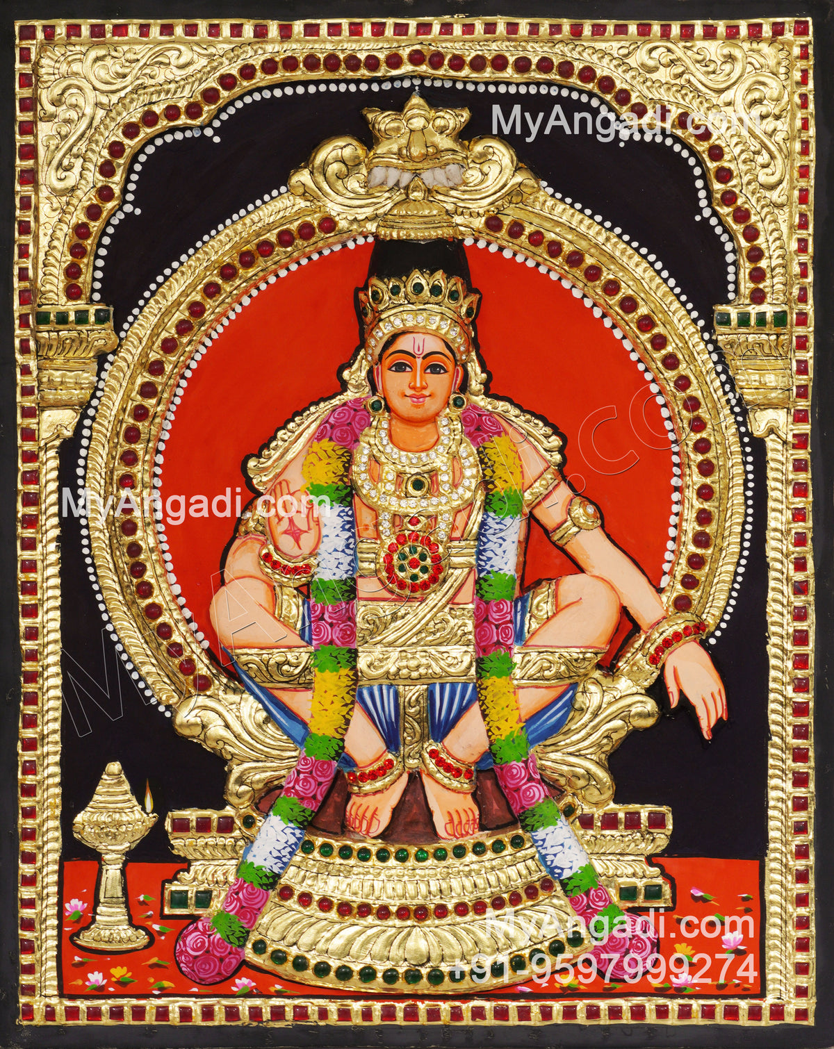 Aiyyappan 3D Tanjore Painting