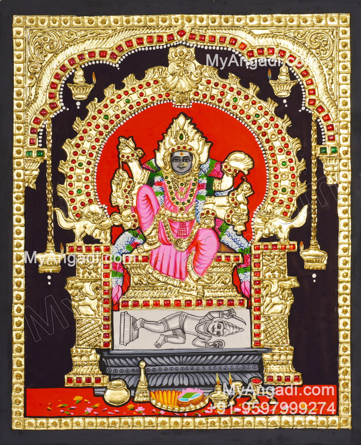 Kariya Kali Amman Tanjore Painting