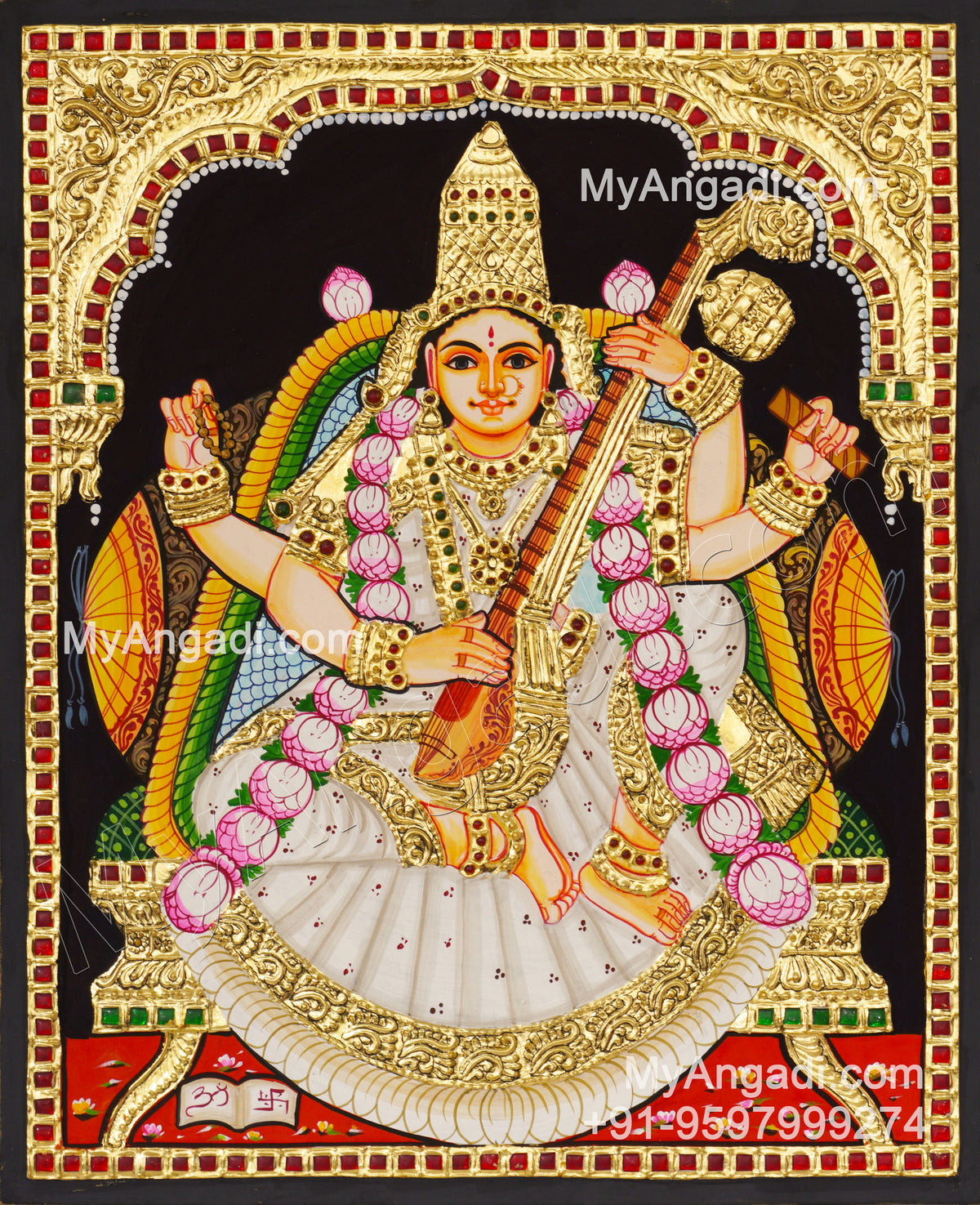 Saraswathi Tanjore Painting
