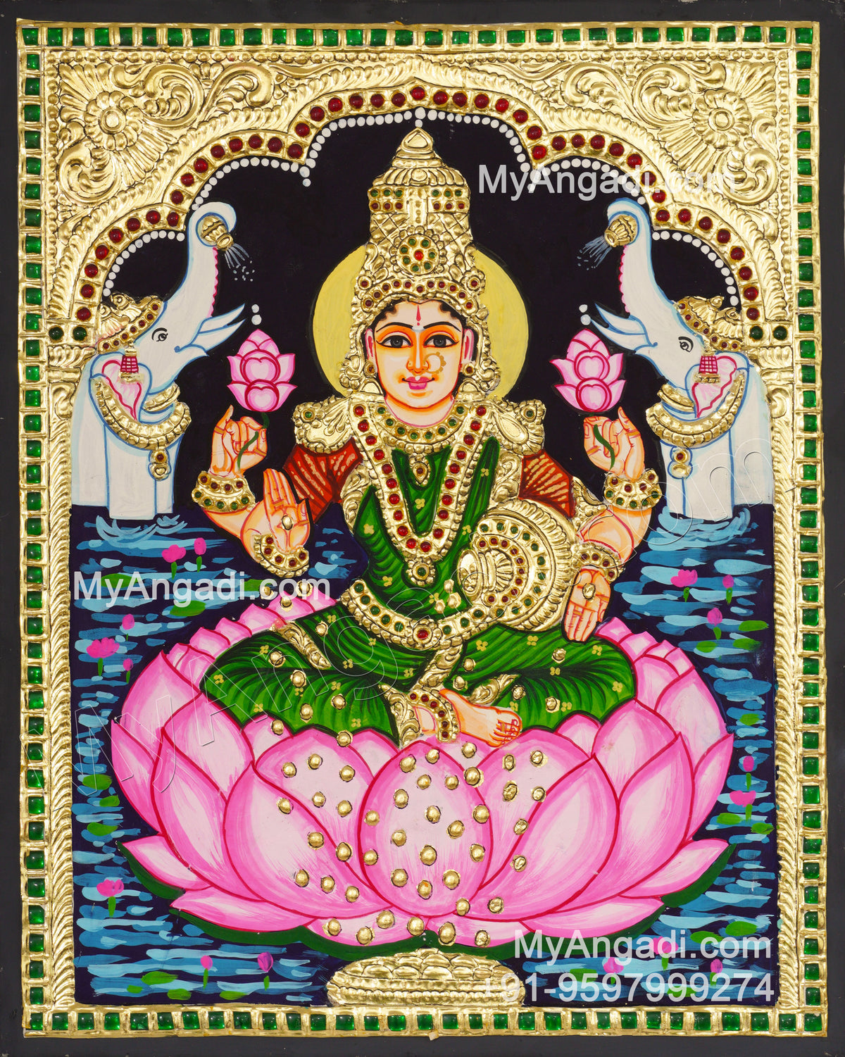Gajalakshmi Tanjore Painting