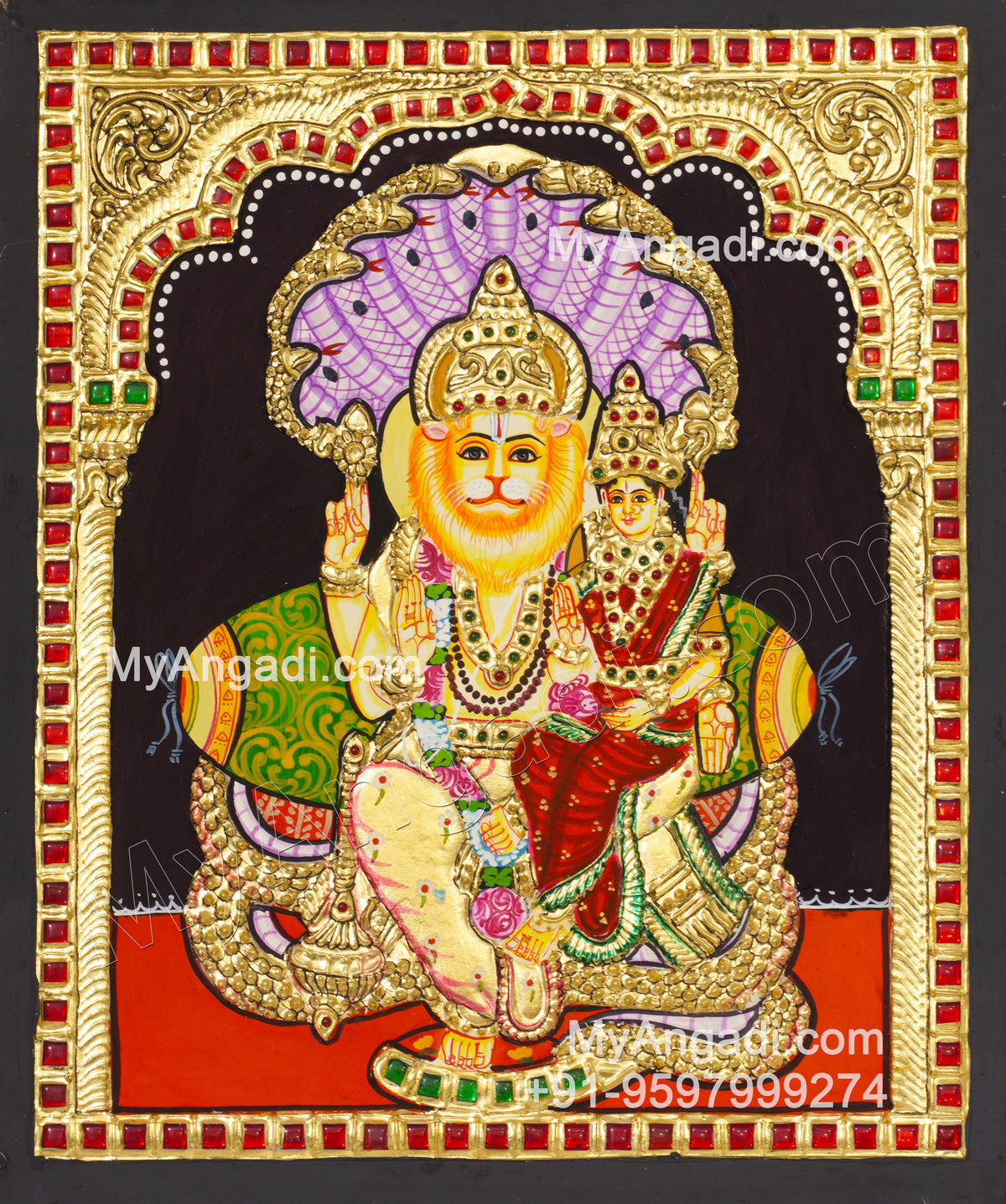 Lakshmi Narasimmar Tanjore Painting