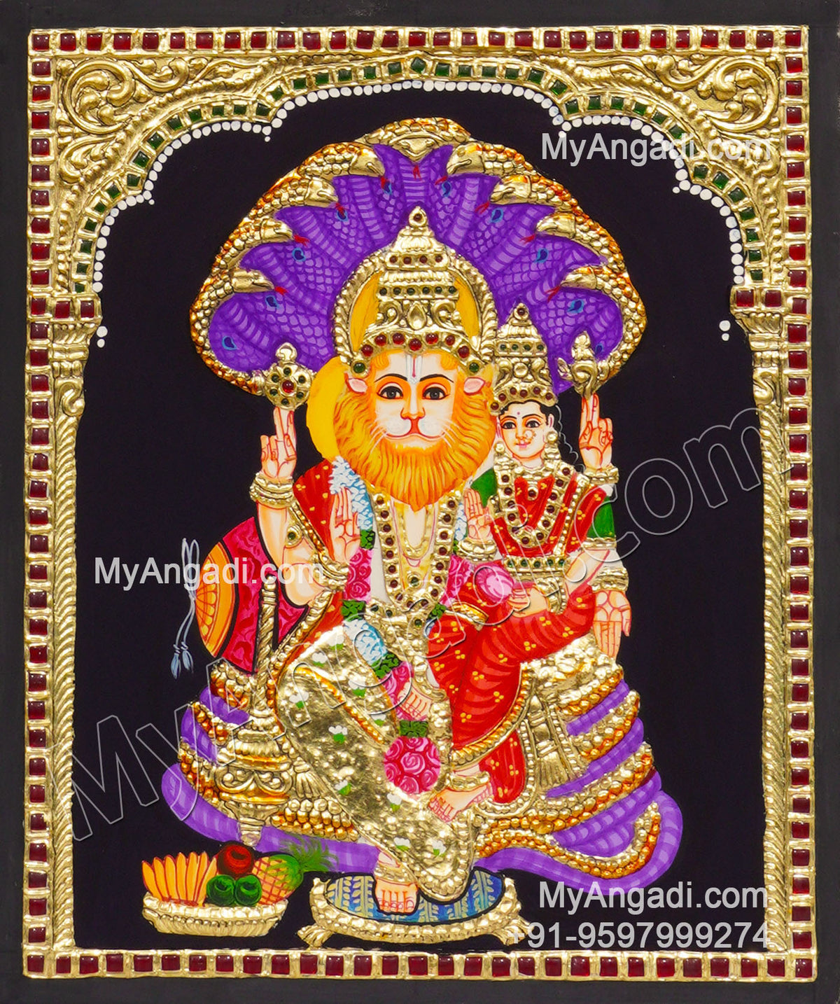 Lakshmi Narasimhar Tanjore Painting