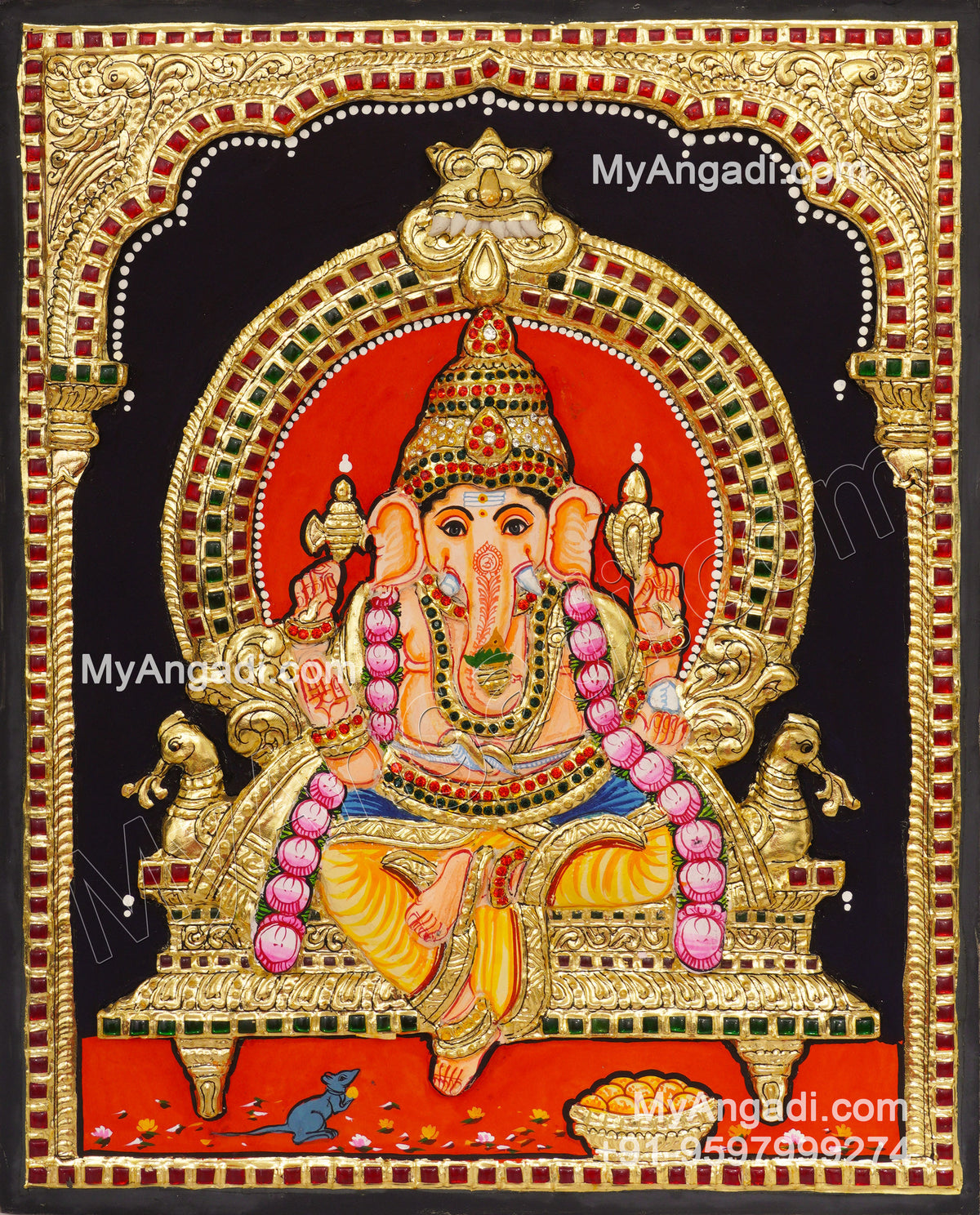 Ganapathi 3D Tanjore Painting