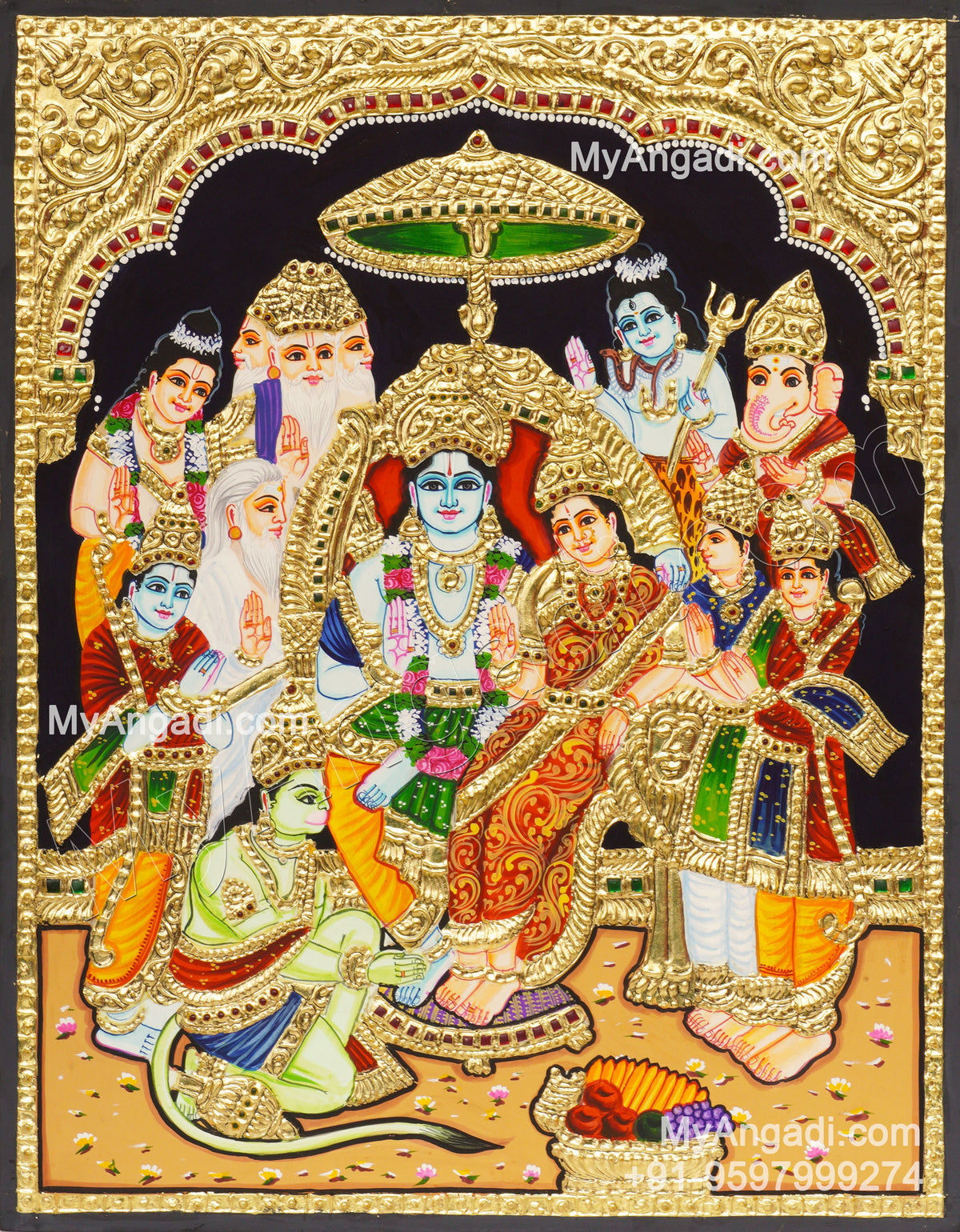 Ramar Pattabhishekam Tanjore Painting
