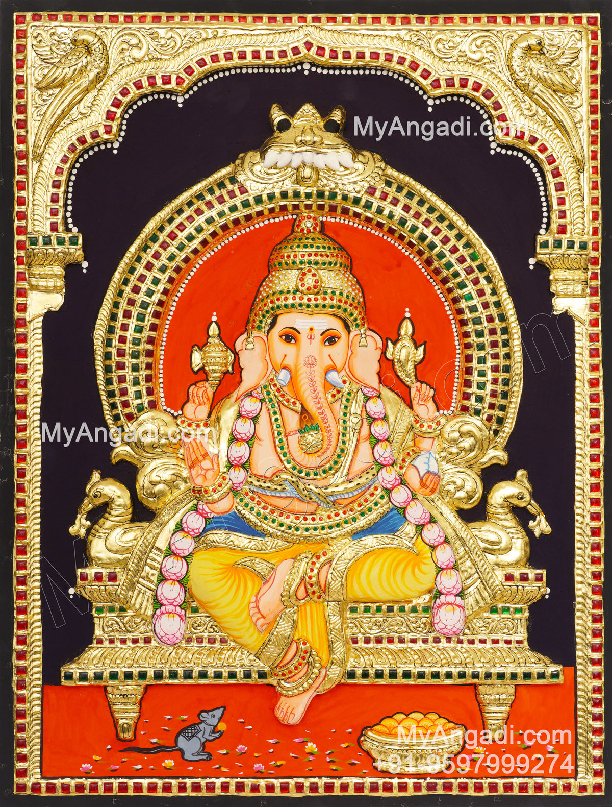 Ganesha 3D Tanjore Painting