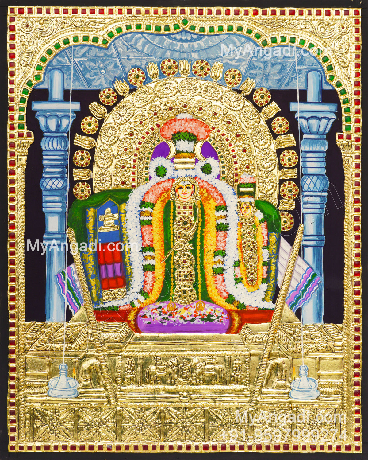 Thiruvarur Thiyagarajar Tanjore painting 