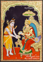 Shivan Annapuraneshwari Tanjore Painting