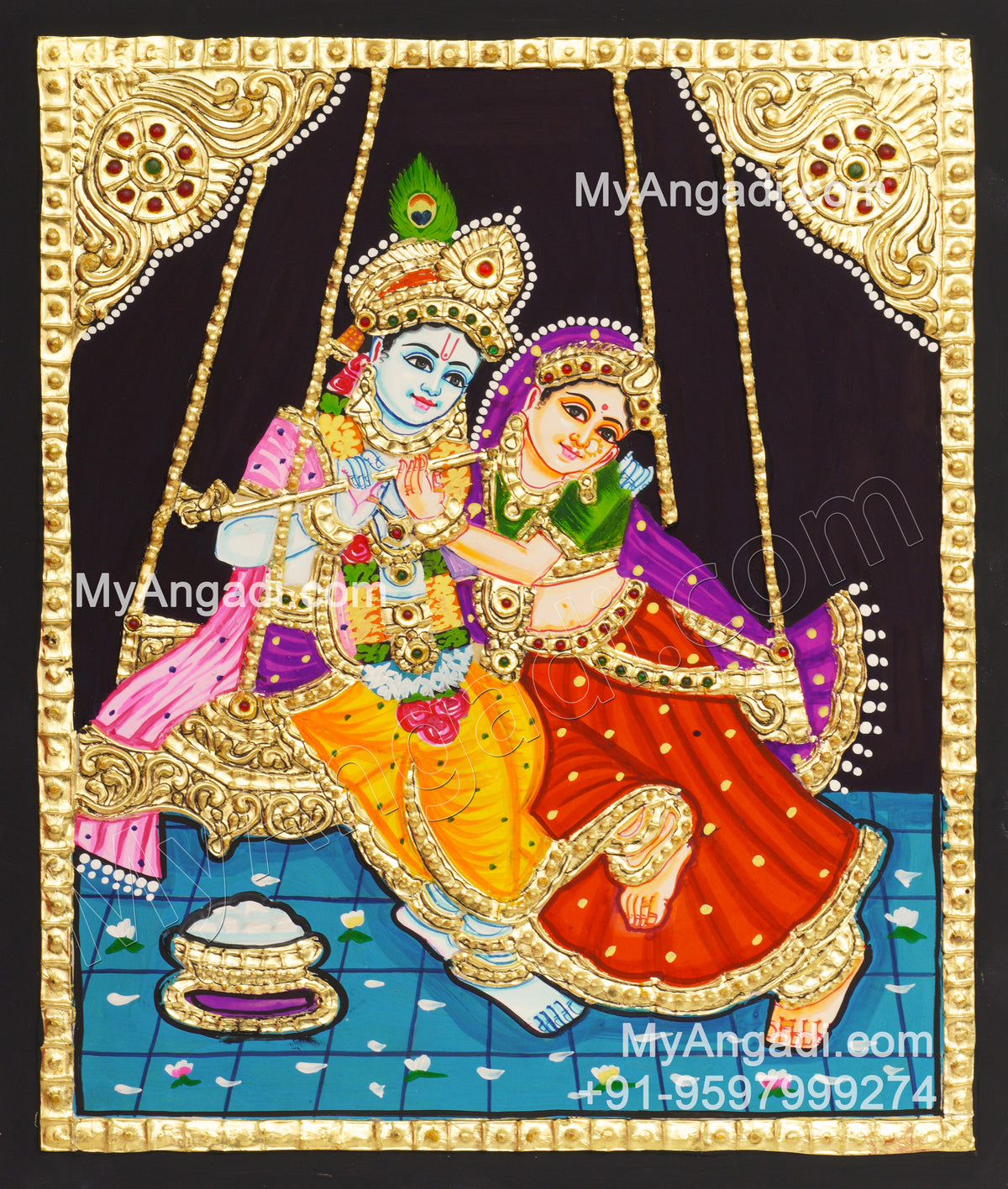 Radha Krishna Tanjore Painting