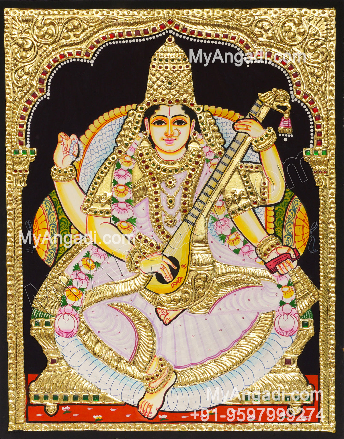 Saraswathi Tanjore Painting