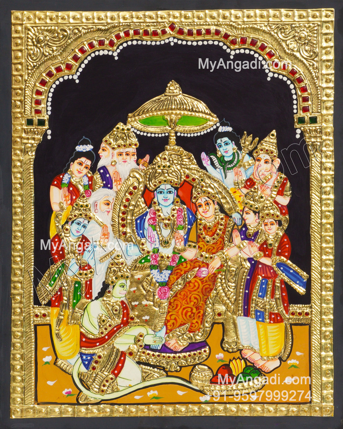 Ramar Pattabhishekam Tanjore Painting