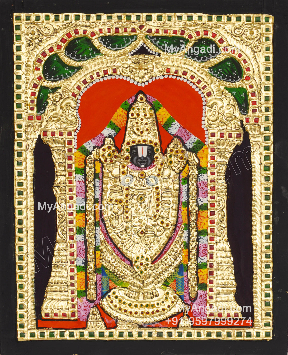 VenkateshwaraSwamy Tanjore Painting