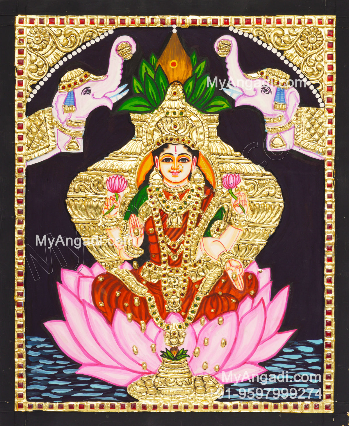 Varalakshmi Amman Tanjore Painting