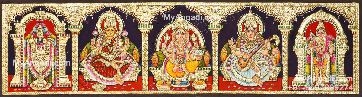 5 PanelTanjore Painting