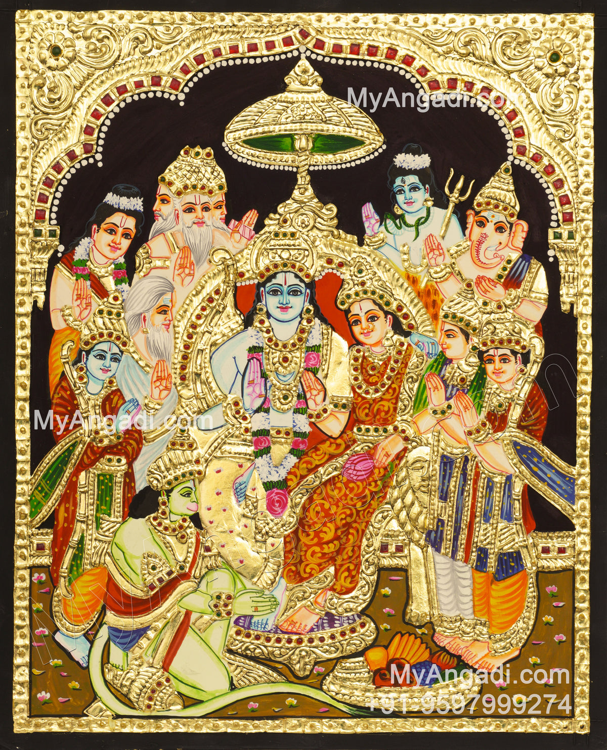 Ramar Pattabhishekam Tanjore Painting