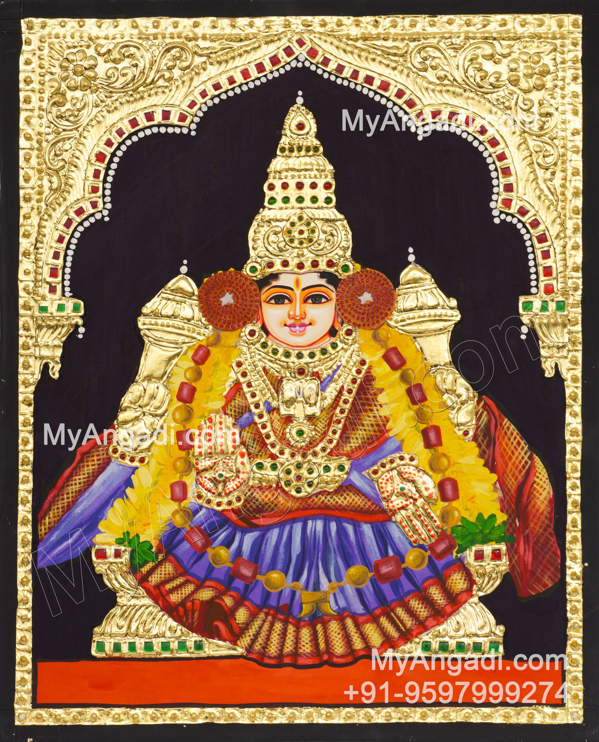 Sri Perundevi Thaayar Tanjore Painting