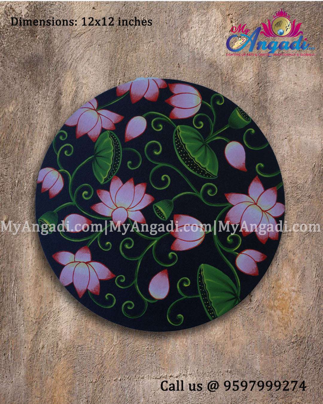 Pichwai Lotus Canvas Painting 