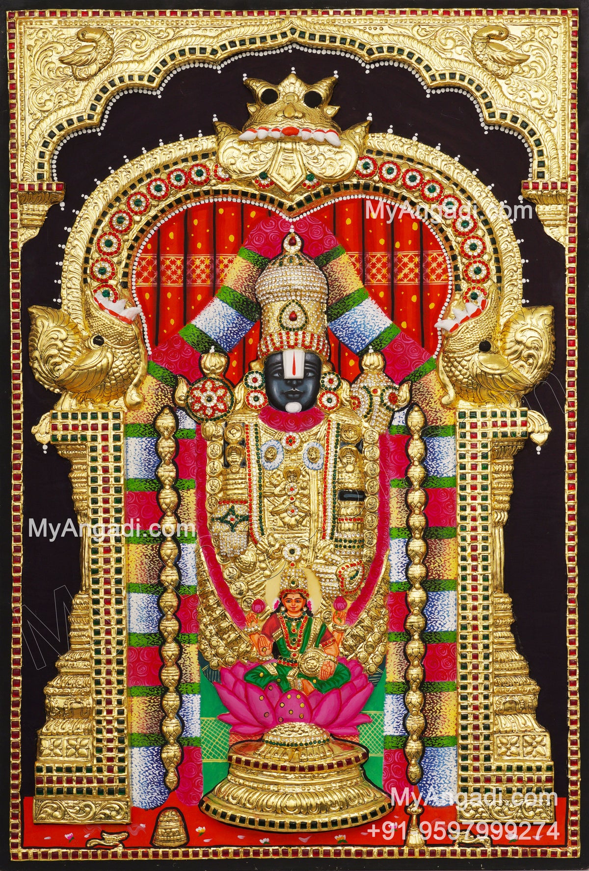 Balaji Lakshmi 3d Tanjore Painting