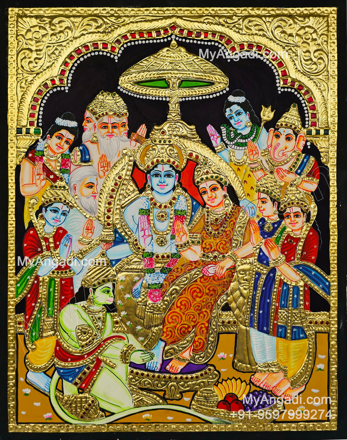 Ramar Pattabhishekam Tanjore Painting