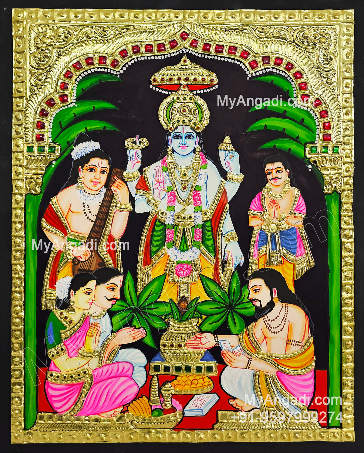 Sathya Narayana Swami Tanjore Painting