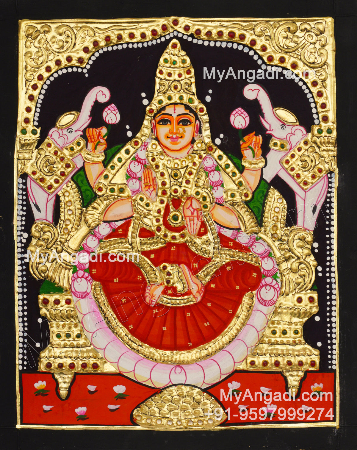 Gajalakshmi Tanjore Painting 