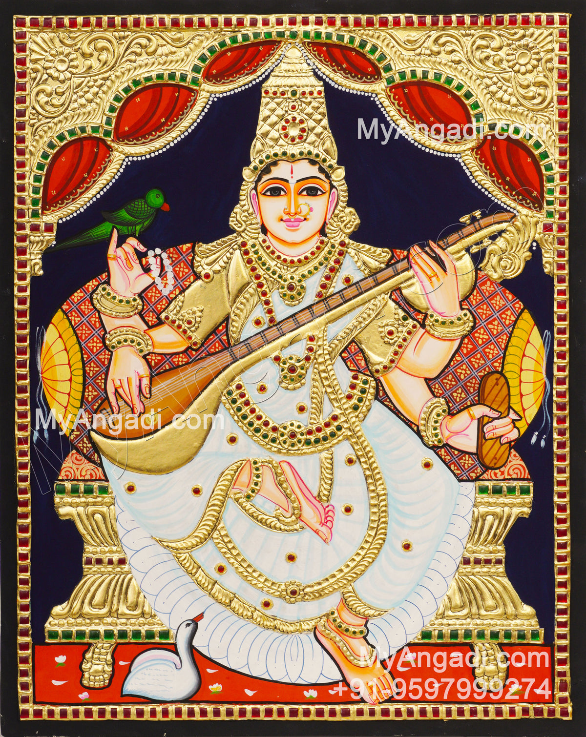 Saraswathi Tanjore Painting