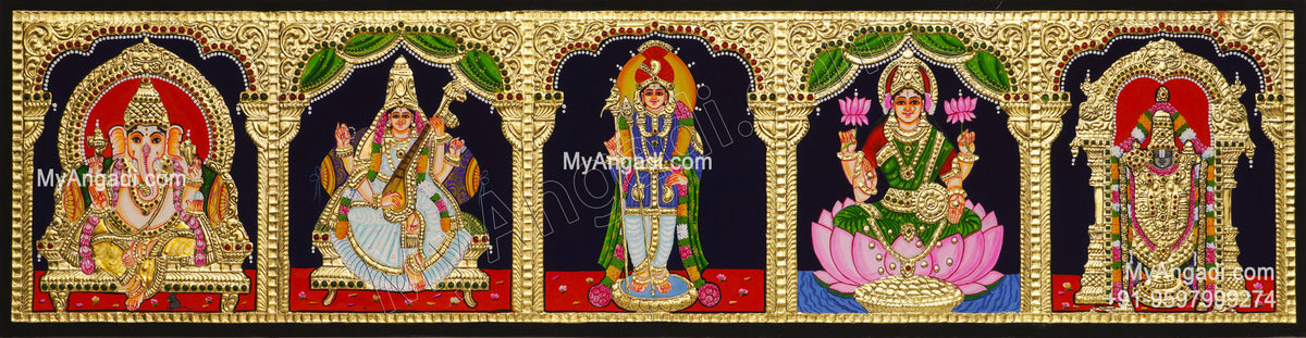 5 PanelTanjore Painting