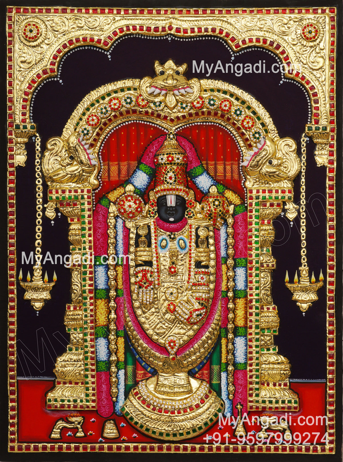 Balaji 3d Tanjore Painting