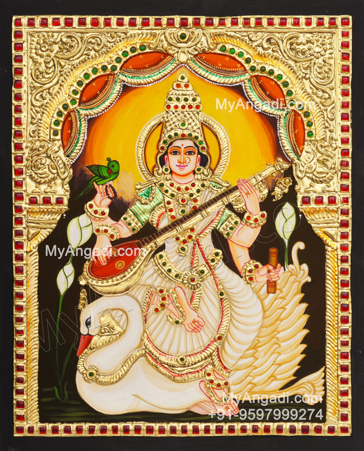 Saraswathi Tanjore Painting