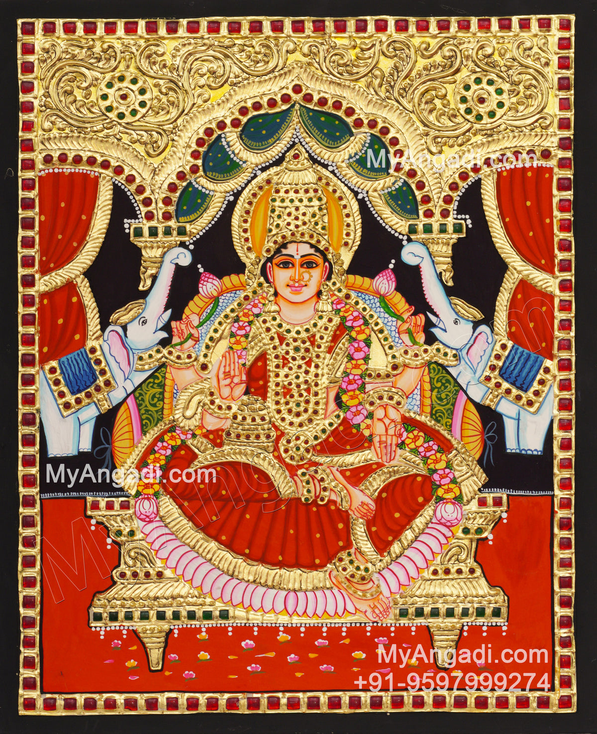 Gajalakshmi Tanjore Painting