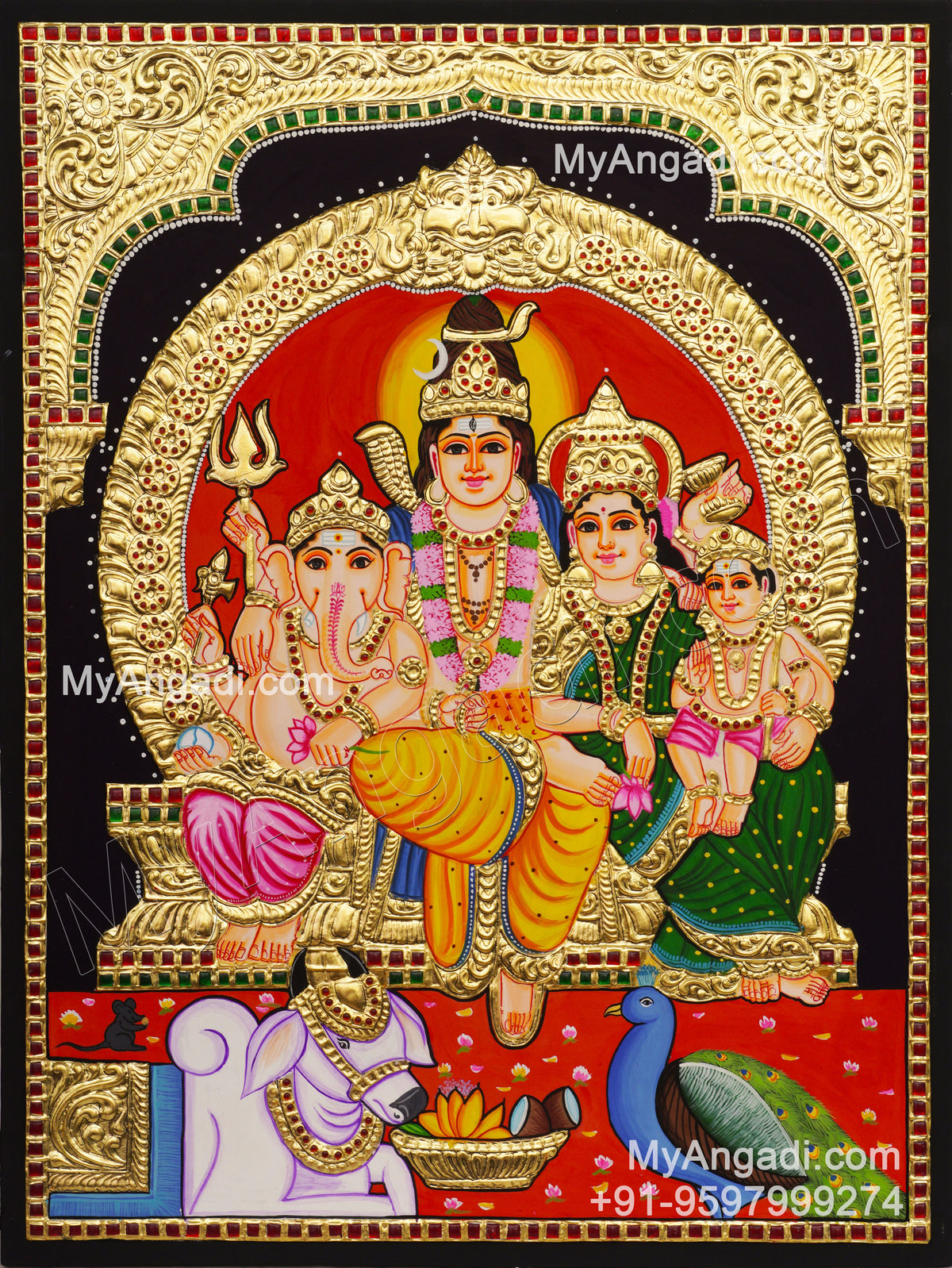 Shiva Family Tanjore Painting