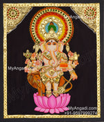 Kan Drishti Ganapathi Tanjore Painting
