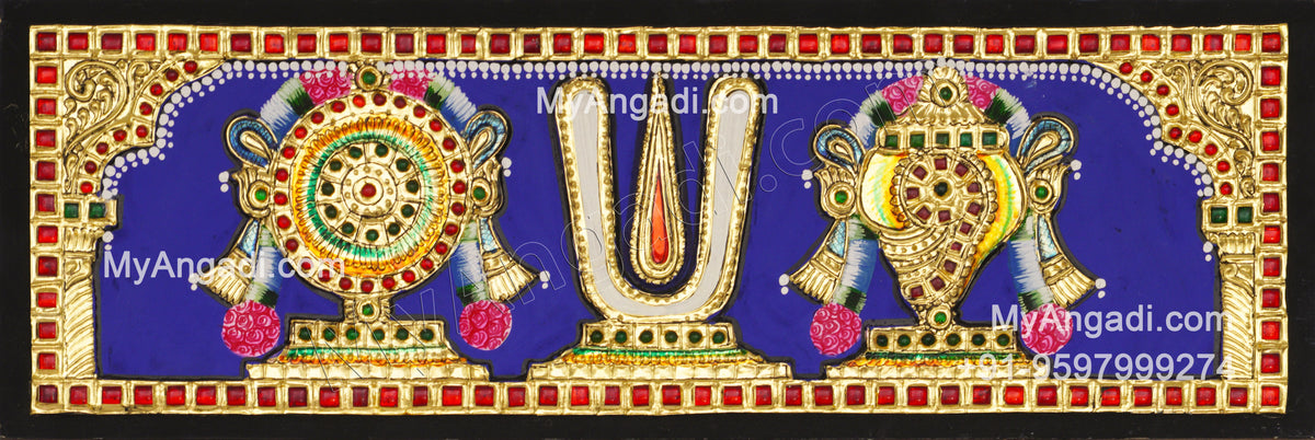 Sangu Chakram Namam Tanjore Painting