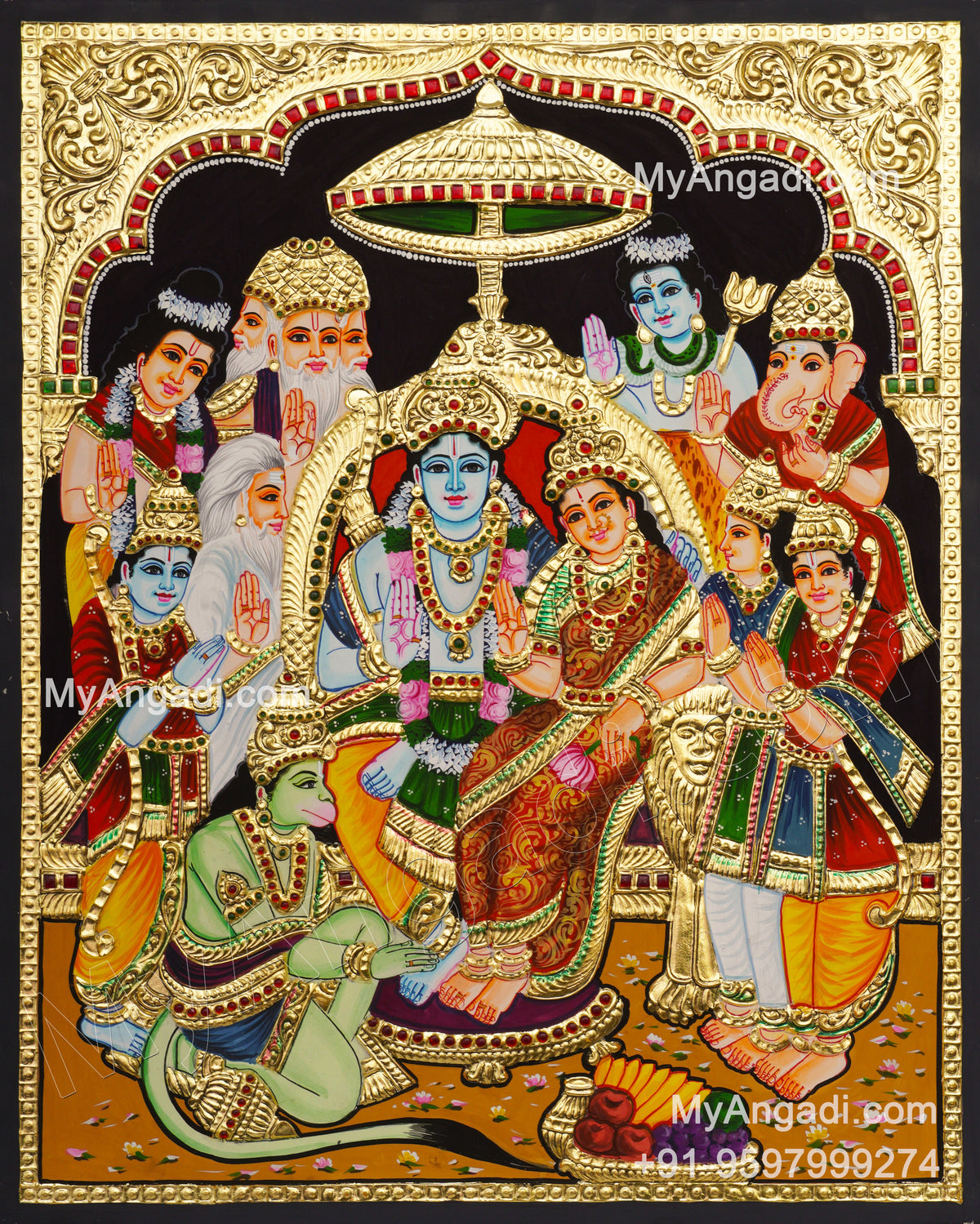 Ramar Pattabhishekam Tanjore Painting
