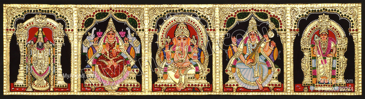 5 PanelTanjore Painting