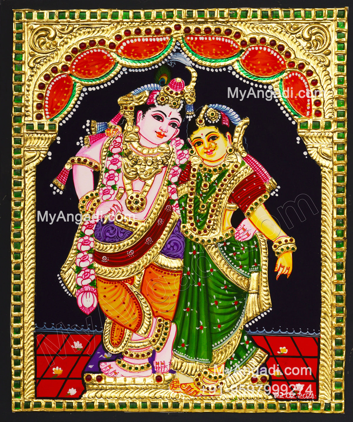 Radha Krishna Tanjore Painting