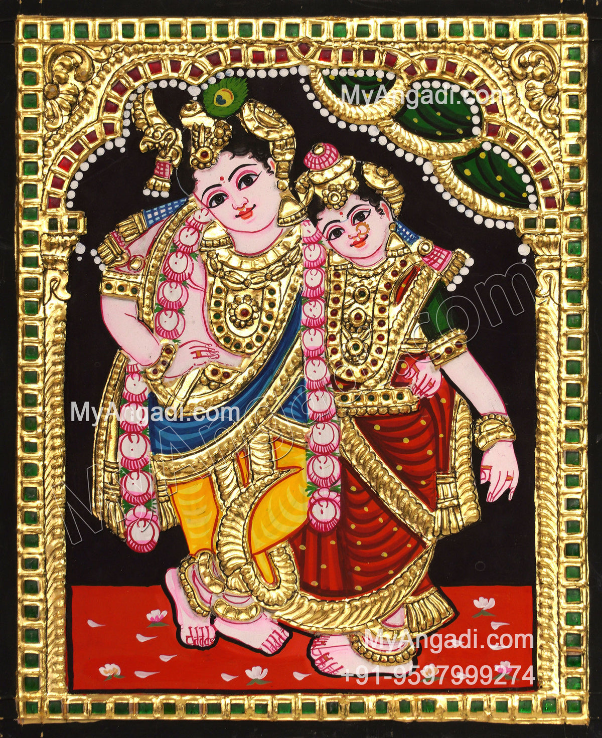 Krishna and Radhe Tanjore Painting