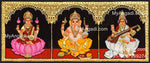 3 PanelLakshmi Ganesha Saraswathi Tanjore Painting