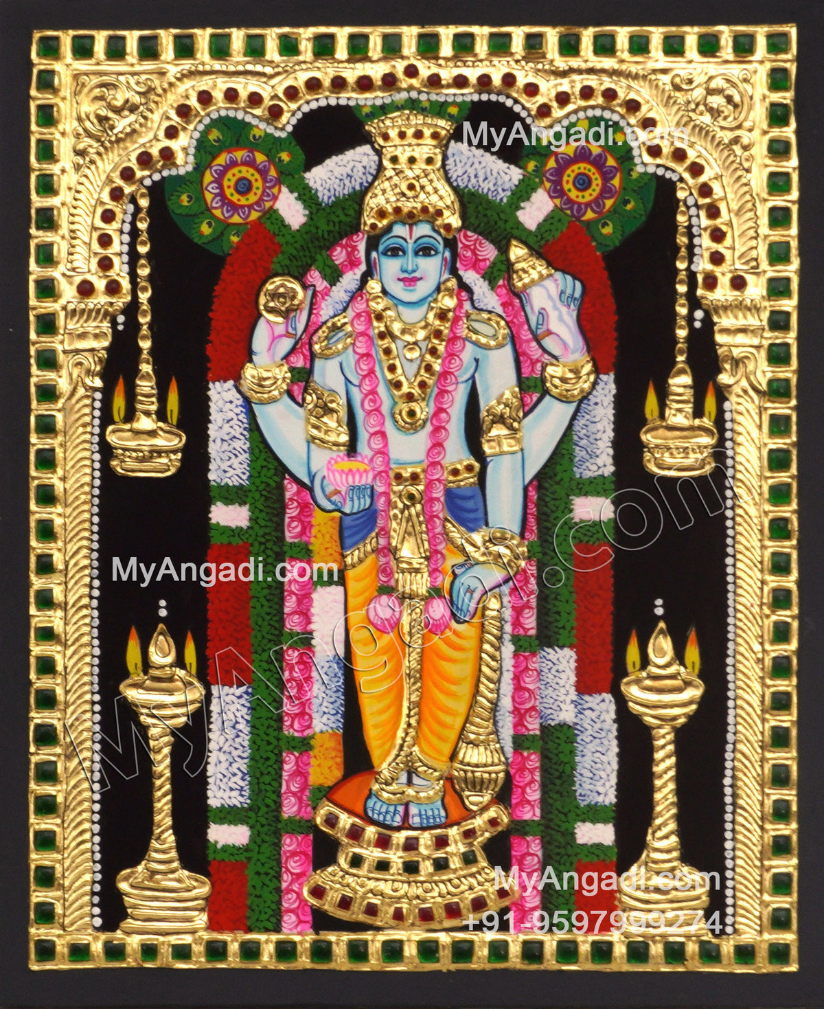 Guruvayoorappan Tanjore Painting