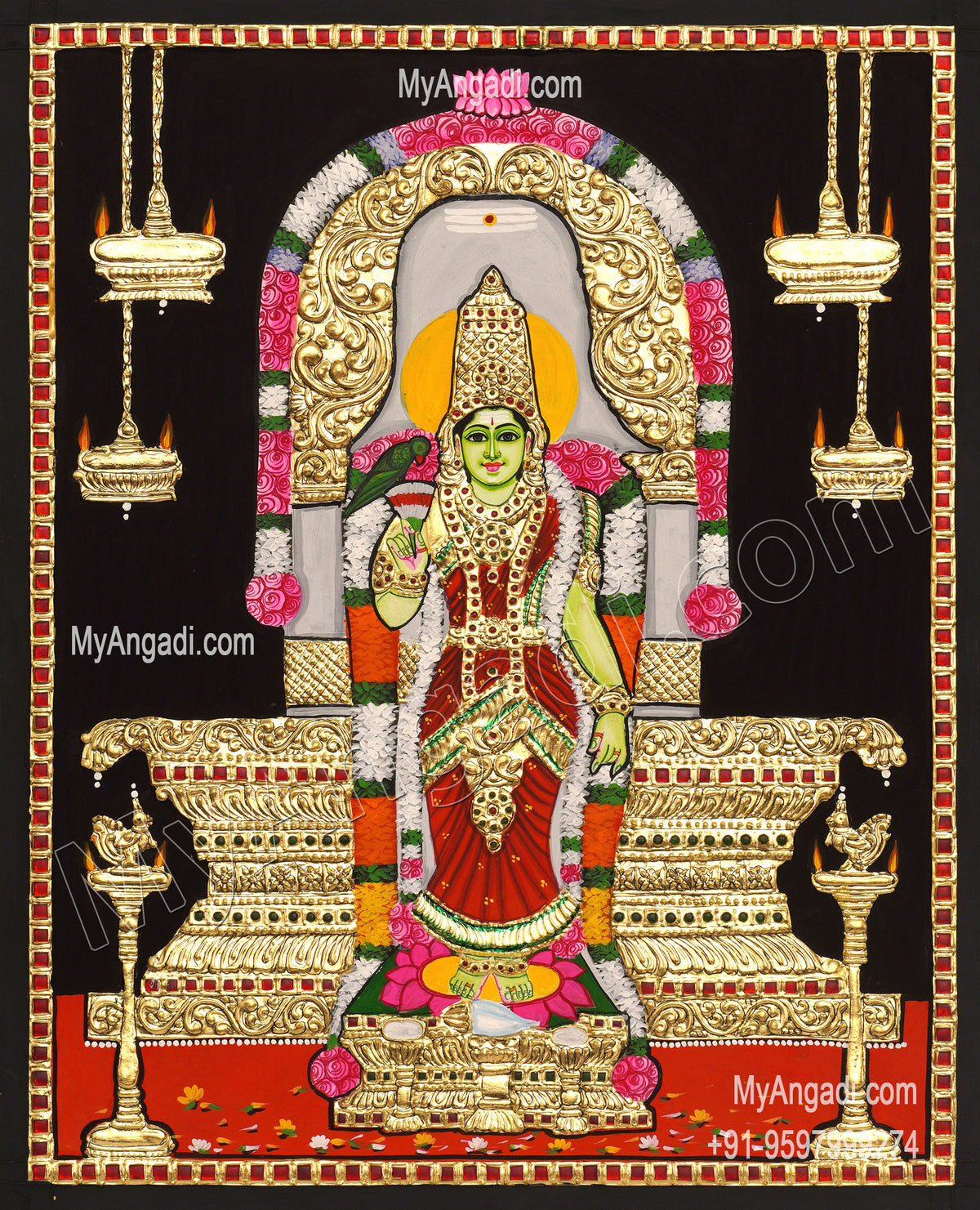 Meenakshi Amman Tanjore Painting